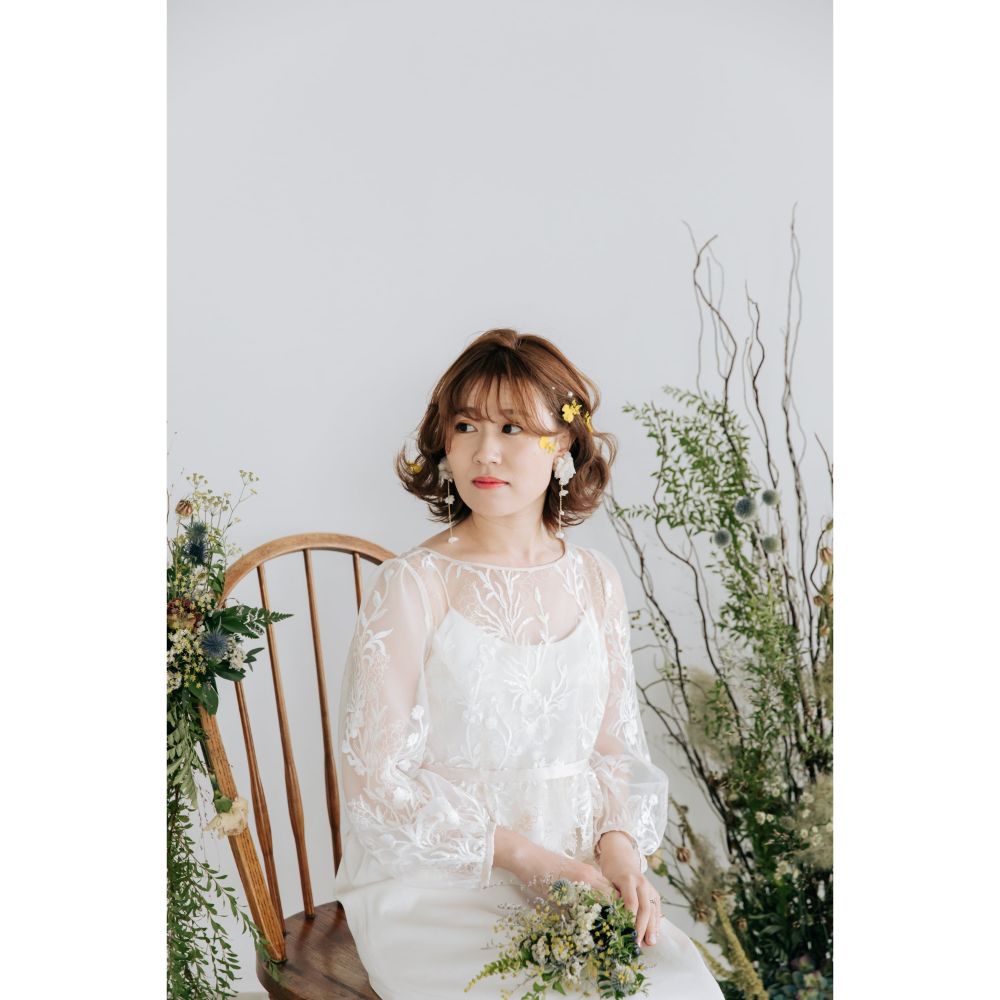 Amelie flower ブライダルアクセサリー ウェディングアクセサリーイヤリング [ AM-175 ]【結婚式 ピアス イヤリング】