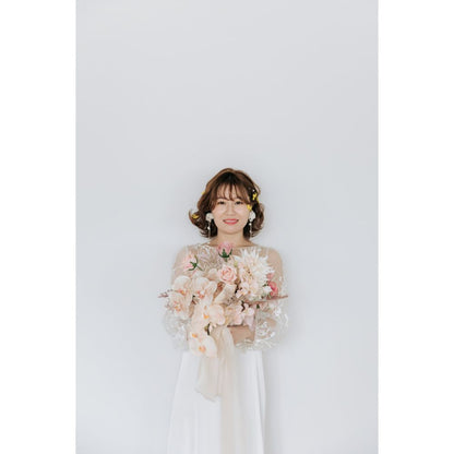 Amelie flower ブライダルアクセサリー ウェディングアクセサリーイヤリング [ AM-175 ]【結婚式 ピアス イヤリング】