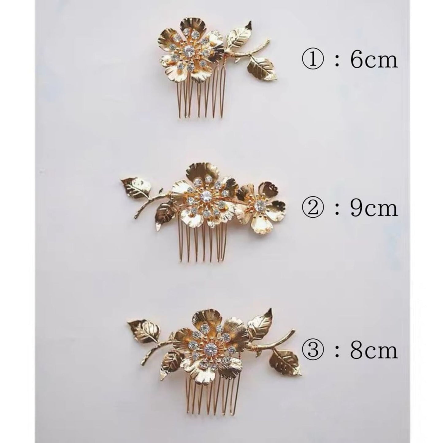 【ヘッドドレス】flower gold 3本セット ヘッドドレス ウェディング ブライダルアクセサリー [ AM-41 ]【結婚式 ヘアアクセサリー】