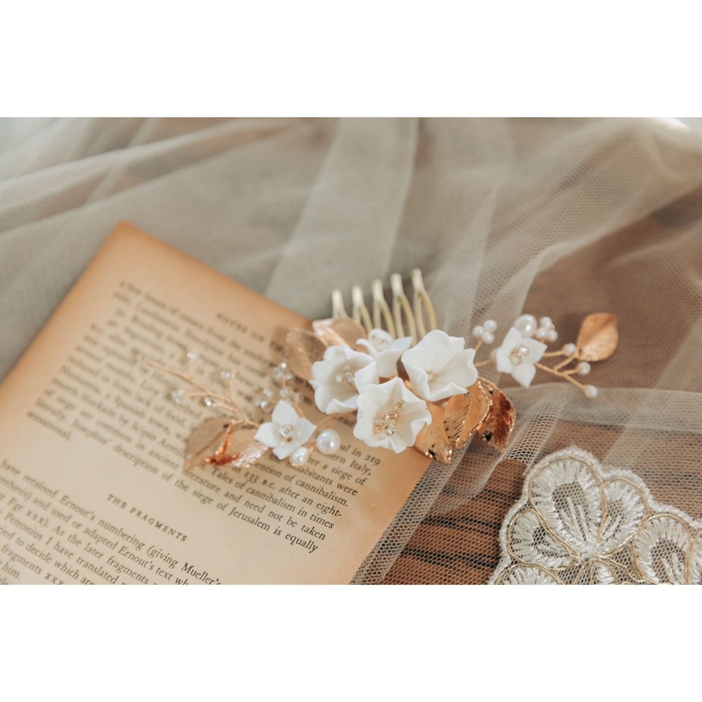 【ヘッドドレス】Sakura leaf ヘッドドレス ウェディング ブライダルアクセサリー [ AM-48 ]【結婚式 ヘアアクセサリー】