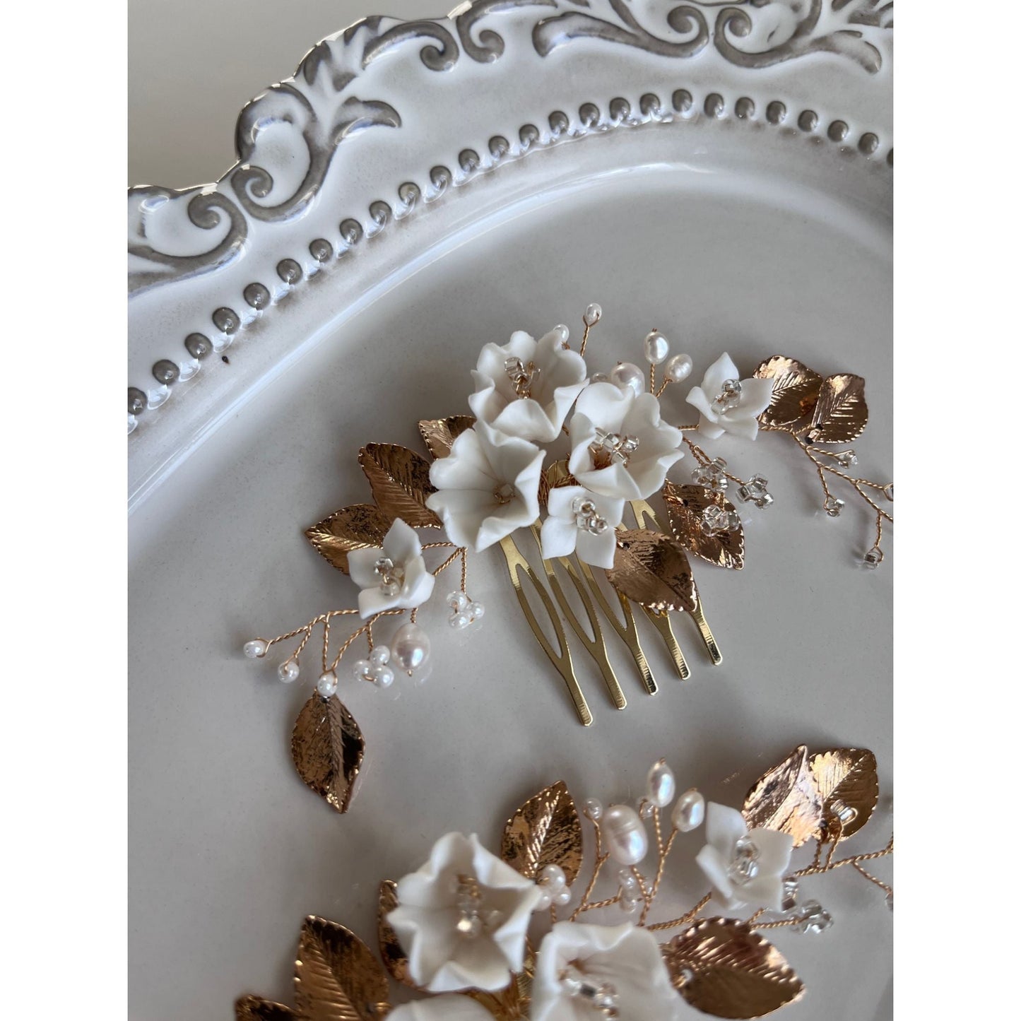 【ヘッドドレス】Sakura leaf ヘッドドレス ウェディング ブライダルアクセサリー [ AM-48 ]【結婚式 ヘアアクセサリー】