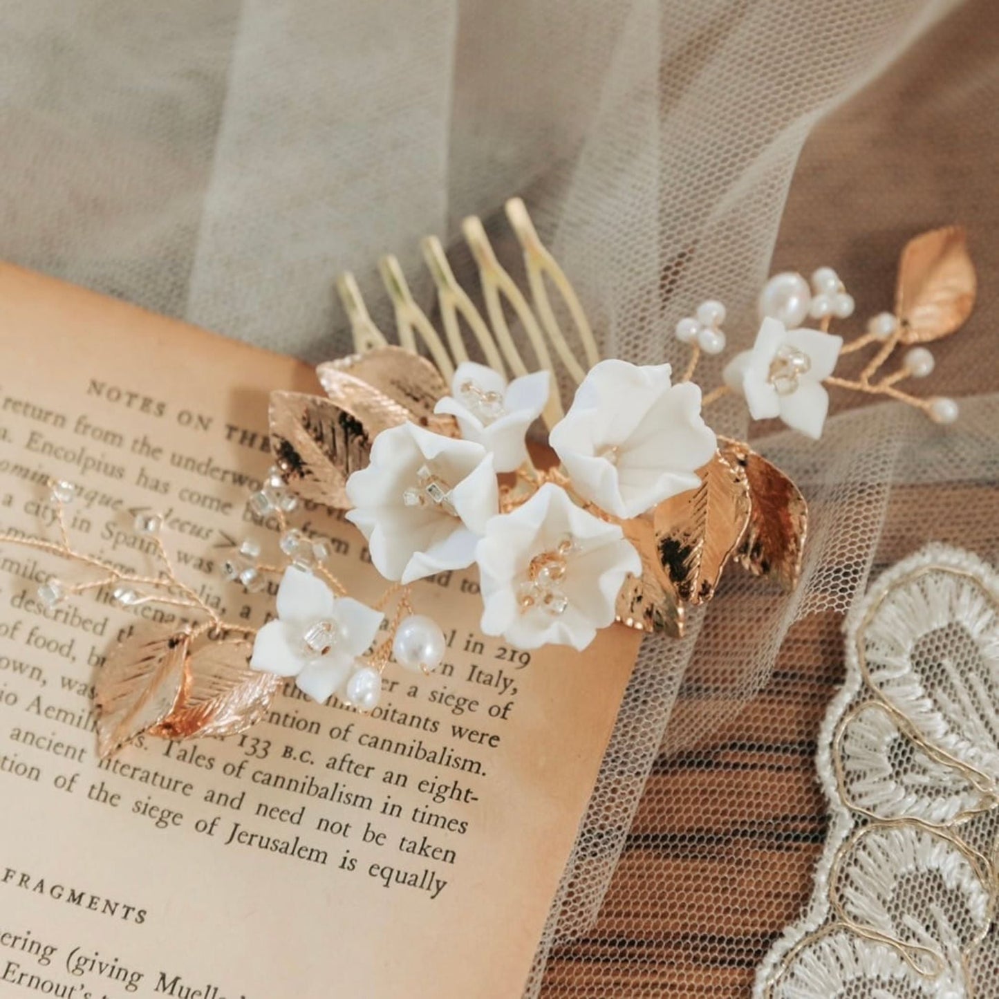 【ヘッドドレス】Sakura leaf ヘッドドレス ウェディング ブライダルアクセサリー [ AM-48 ]【結婚式 ヘアアクセサリー】