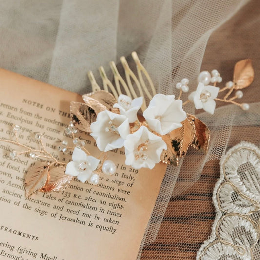 【ヘッドドレス】Sakura leaf ヘッドドレス ウェディング ブライダルアクセサリー [ AM-48 ]【結婚式 ヘアアクセサリー】