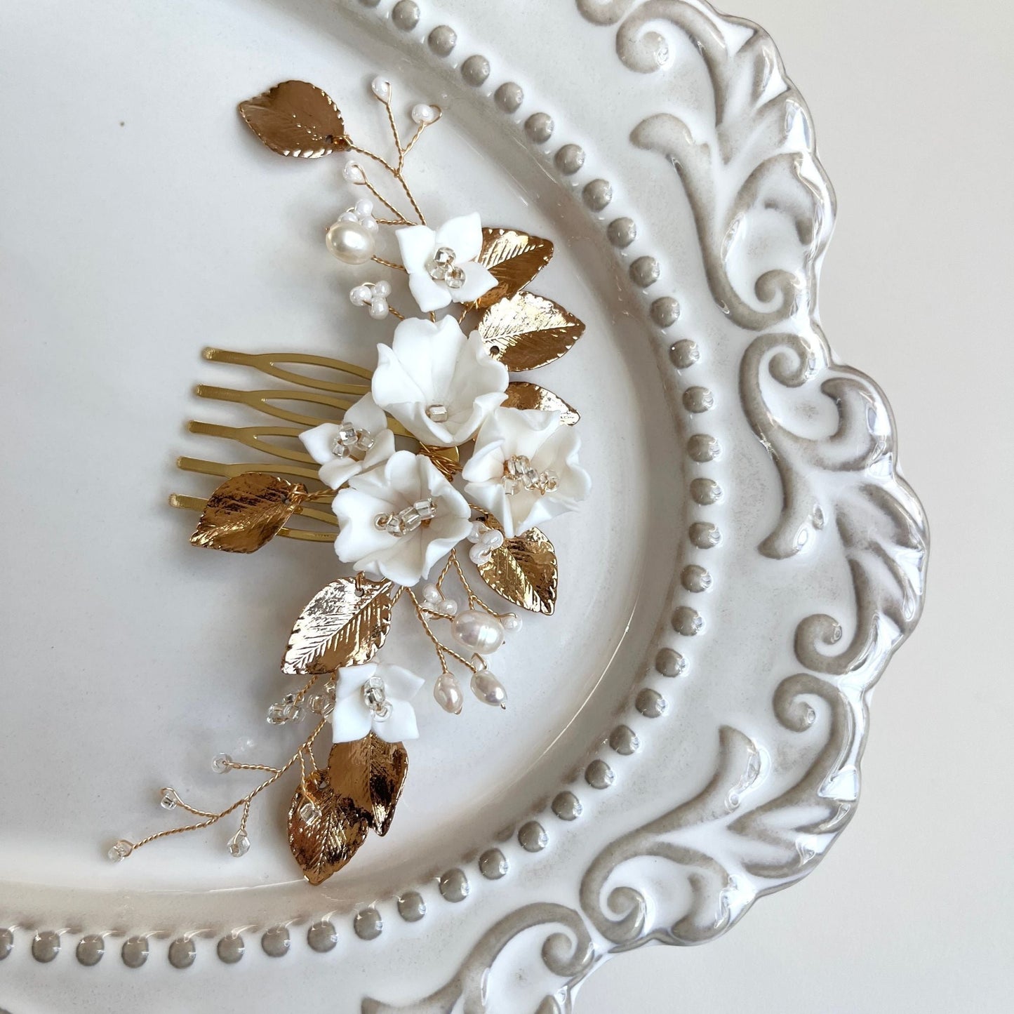 【ヘッドドレス】Sakura leaf ヘッドドレス ウェディング ブライダルアクセサリー [ AM-48 ]【結婚式 ヘアアクセサリー】