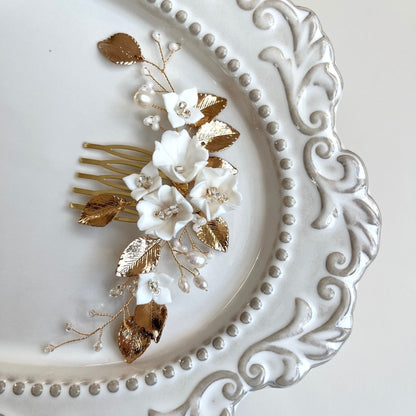 【ヘッドドレス】Sakura leaf ヘッドドレス ウェディング ブライダルアクセサリー [ AM-48 ]【結婚式 ヘアアクセサリー】