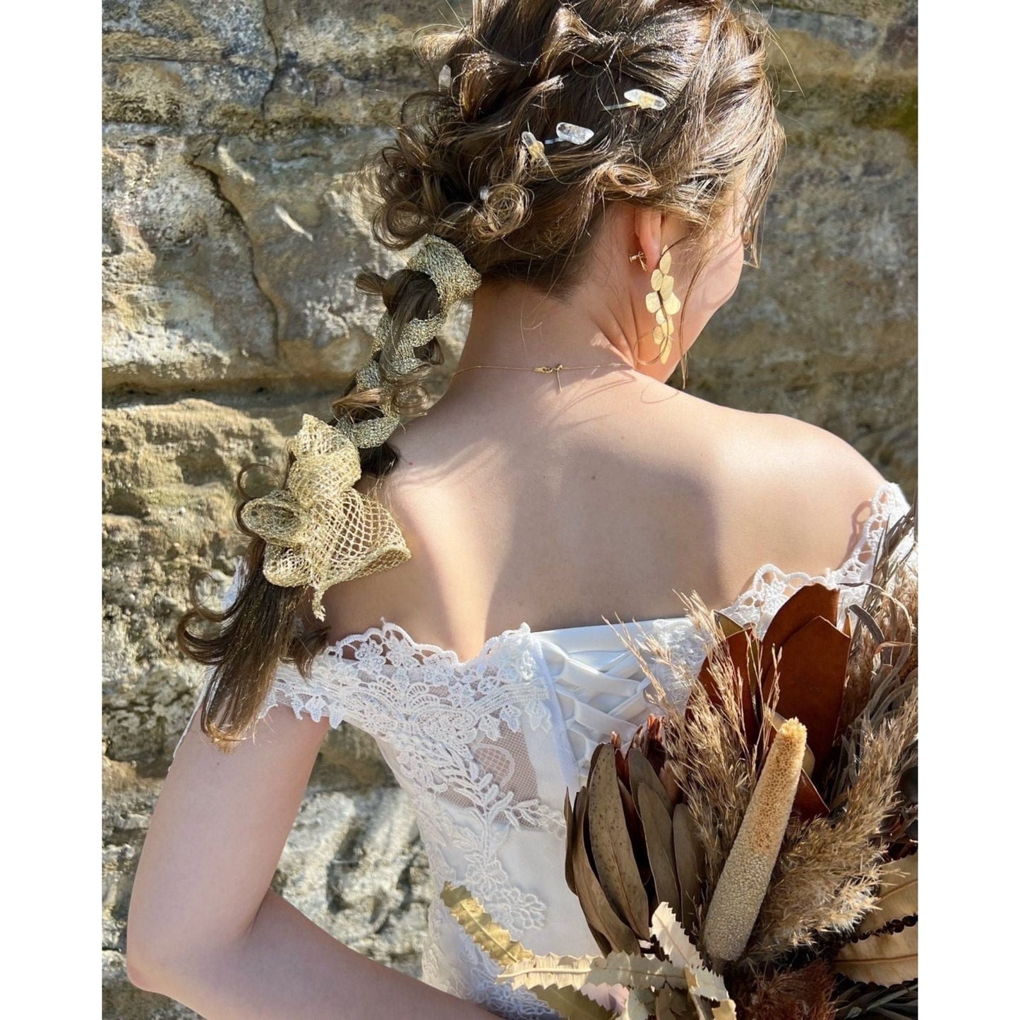 【ピアス・イヤリング】coretto leaf ウェディング ブライダルアクセサリー ピアス / イヤリング [ AM-59 ]【結婚式 ピアス イヤリング】