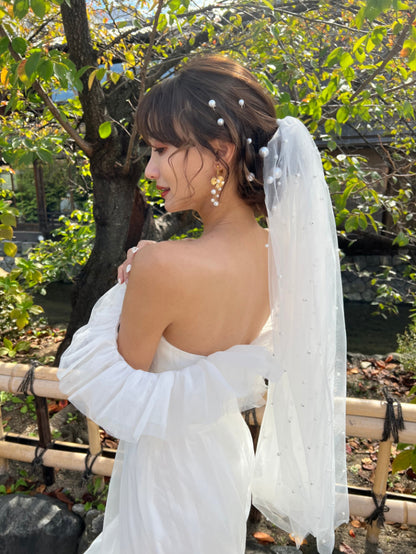 【ヘッドドレス】Jennifer perl 18本セット ヘッドドレス ブライダルアクセサリー ウェディング【ゴールド】 【結婚式　ヘアアクセサリー】