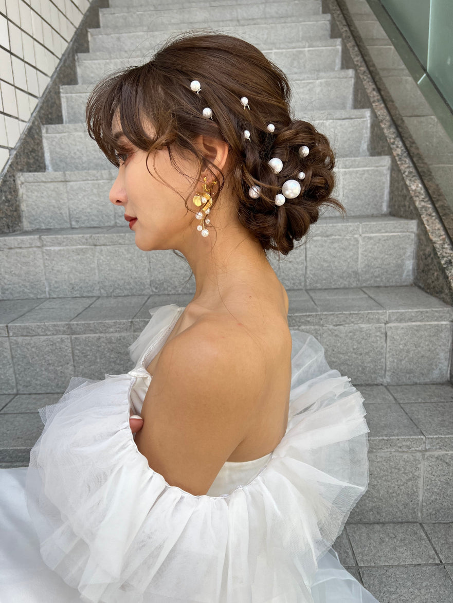 ヘッドドレス】Jennifer perl 18本セット ヘッドドレス ブライダルアクセサリー ウェディング【ゴールド】 【結婚式 ヘアアク – 結婚式 準備サイトCORDY（コーディ）