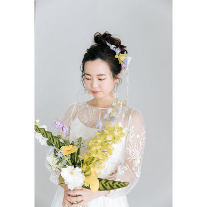 【ピアス・イヤリング】eleanor flower ウェディング ブライダルアクセサリー シルバー ピアス / イヤリング [ AM-70 ]【結婚式 ピアス イヤリング】