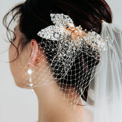 Addison flower ヘッドドレス ウェディング ブライダルアクセサリー [ AM-75 ]【結婚式 ヘアアクセサリー】