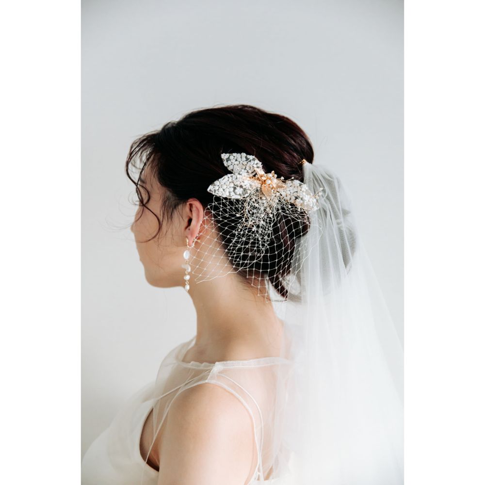 Addison flower ヘッドドレス ウェディング ブライダルアクセサリー [ AM-75 ]【結婚式　ヘアアクセサリー】