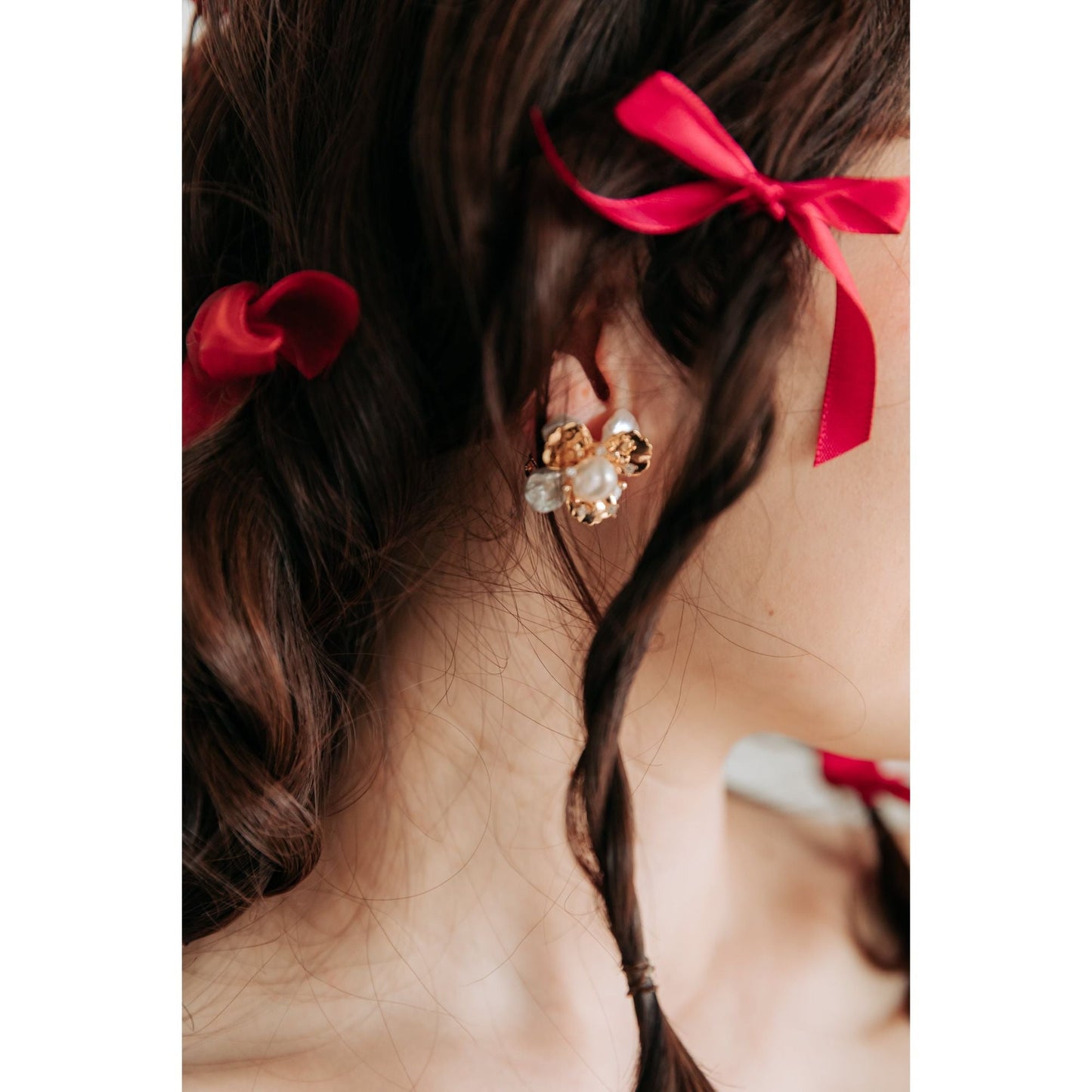 【イヤリング】Madeline flower ウェディングアクセサリー イヤリング [ AM-83 ]【結婚式 ピアス イヤリング】