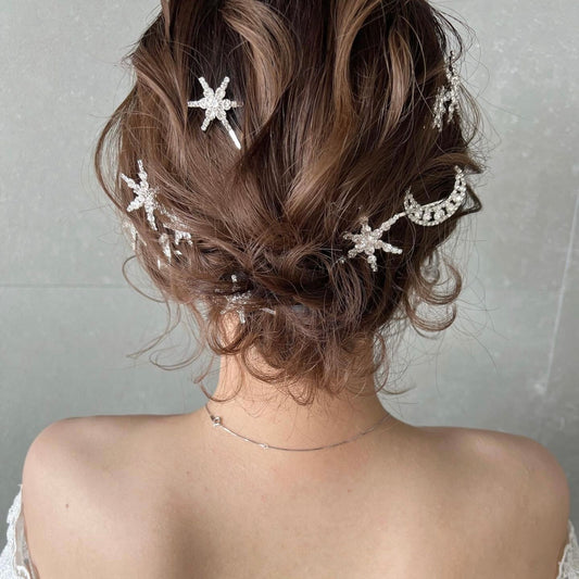 【ヘッドドレス】Henry star 8本セット ヘッドドレス ウェディングアクセサリー 【結婚式　ヘアアクセサリー】