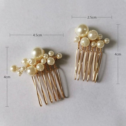 【ヘッドドレス】Audrey perl 5本セット ヘッドドレス ウェディング ブライダルアクセサリー [ AM-92 ]【結婚式 ヘアアクセサリー】