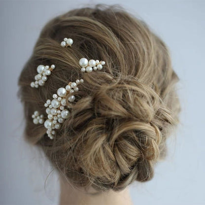 【ヘッドドレス】Audrey perl 5本セット ヘッドドレス ウェディング ブライダルアクセサリー [ AM-92 ]【結婚式 ヘアアクセサリー】