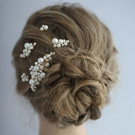 【ヘッドドレス】Audrey perl 5本セット ヘッドドレス ウェディング ブライダルアクセサリー [ AM-92 ]【結婚式 ヘアアクセサリー】