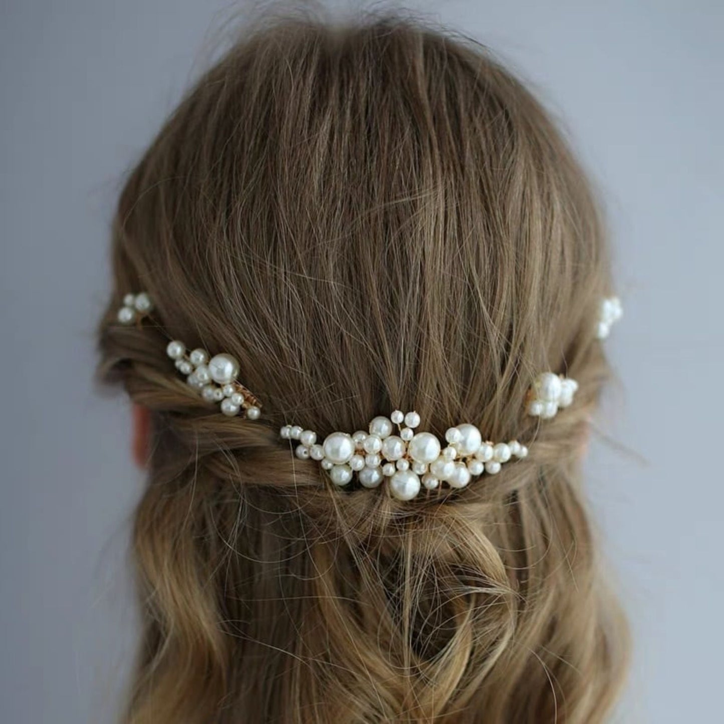 【ヘッドドレス】Audrey perl 5本セット ヘッドドレス ウェディング ブライダルアクセサリー [ AM-92 ]【結婚式 ヘアアクセサリー】