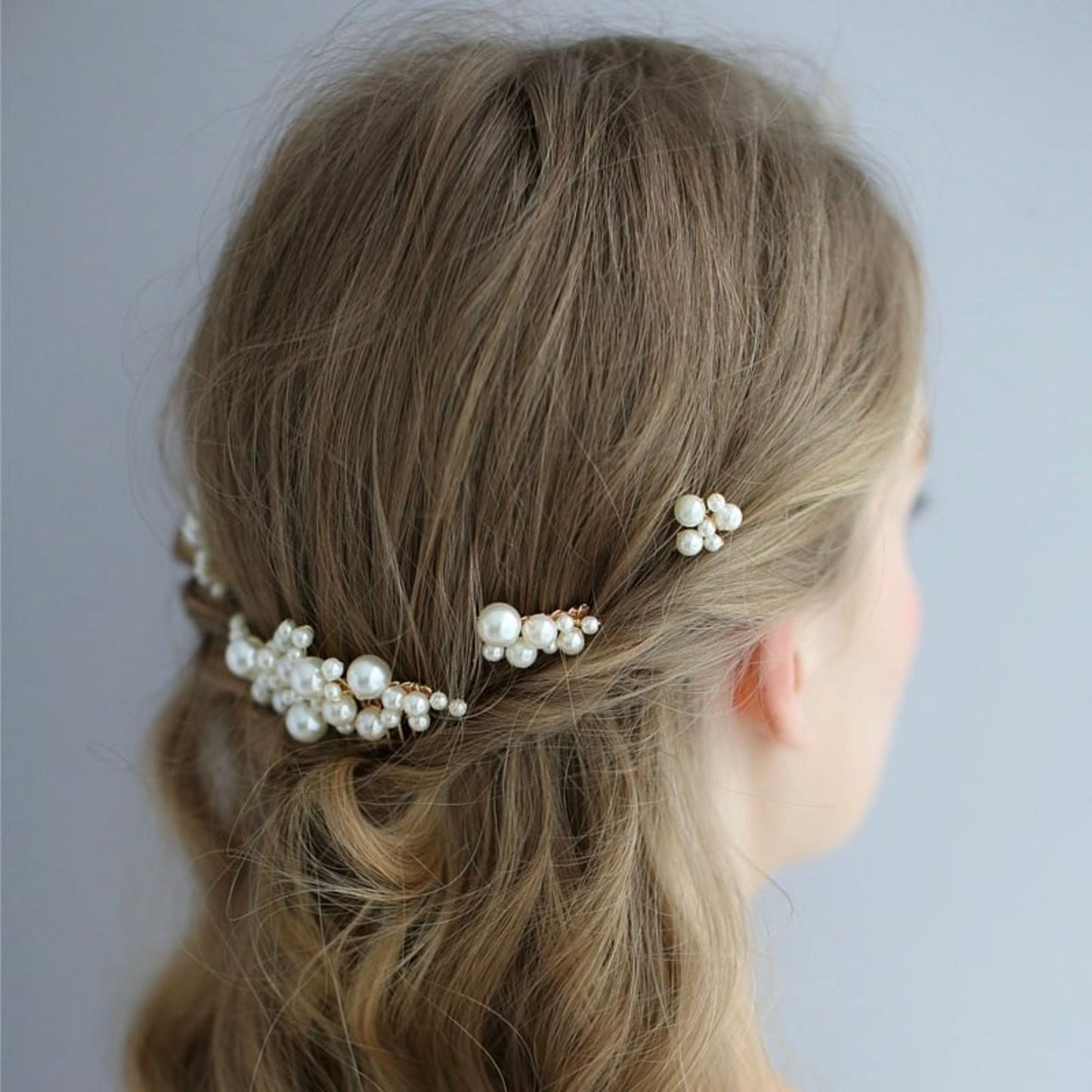 【ヘッドドレス】Audrey perl 5本セット ヘッドドレス ウェディング ブライダルアクセサリー [ AM-92 ]【結婚式 ヘアアクセサリー】