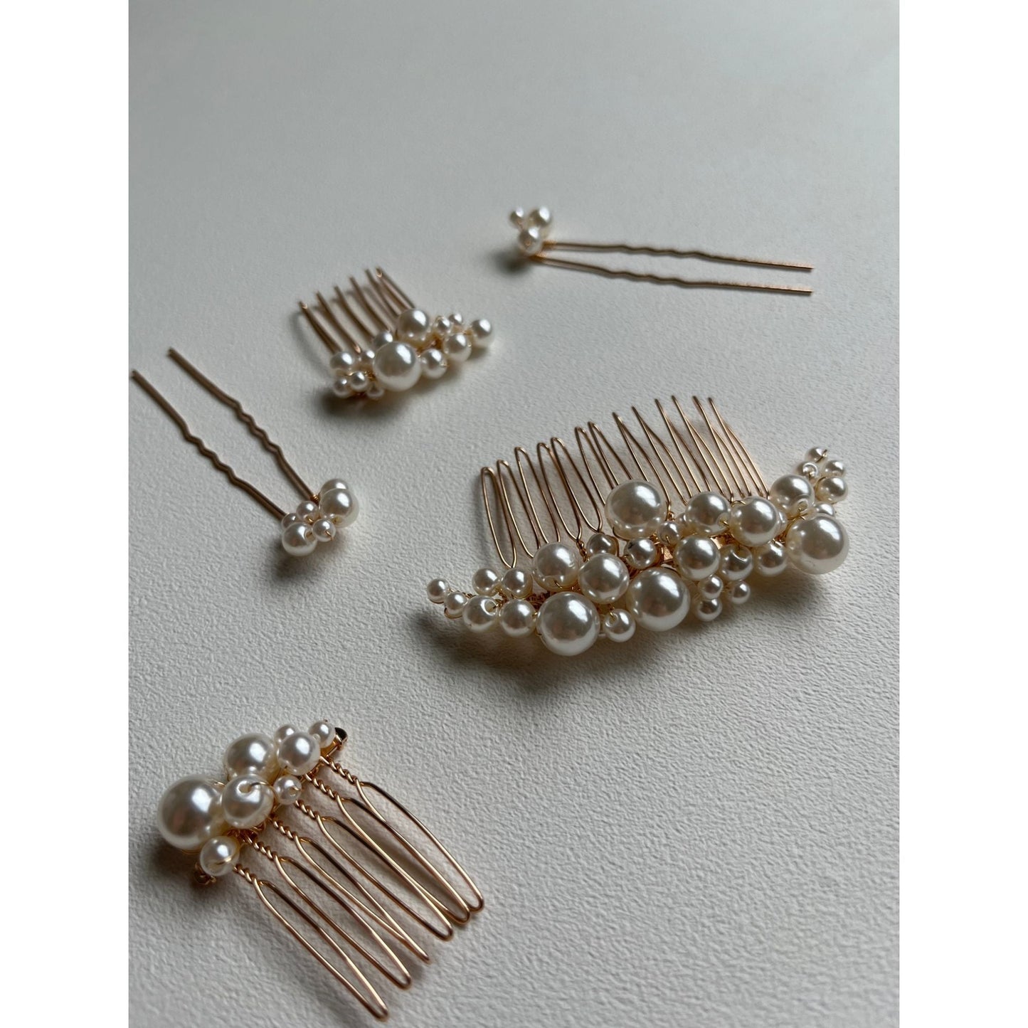 【ヘッドドレス】Audrey perl 5本セット ヘッドドレス ウェディング ブライダルアクセサリー [ AM-92 ]【結婚式 ヘアアクセサリー】