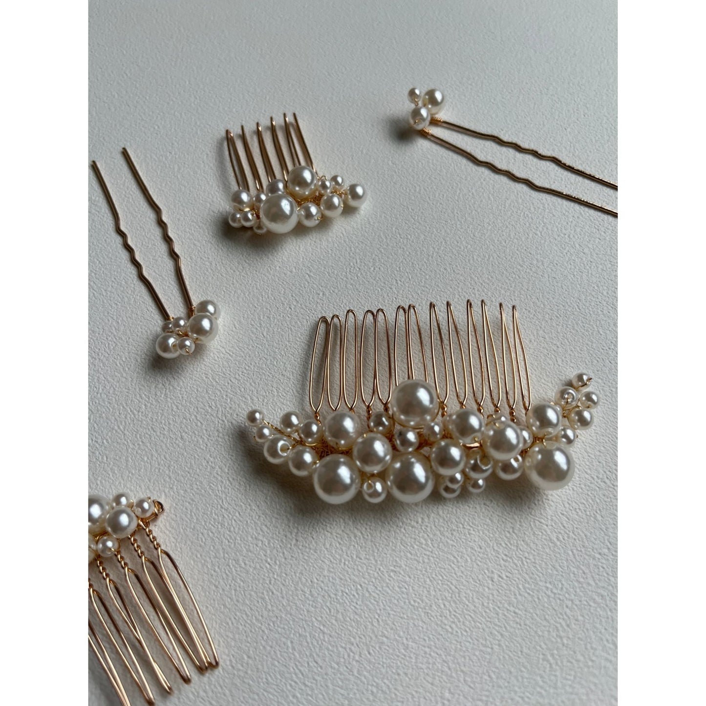 【ヘッドドレス】Audrey perl 5本セット ヘッドドレス ウェディング ブライダルアクセサリー [ AM-92 ]【結婚式 ヘアアクセサリー】