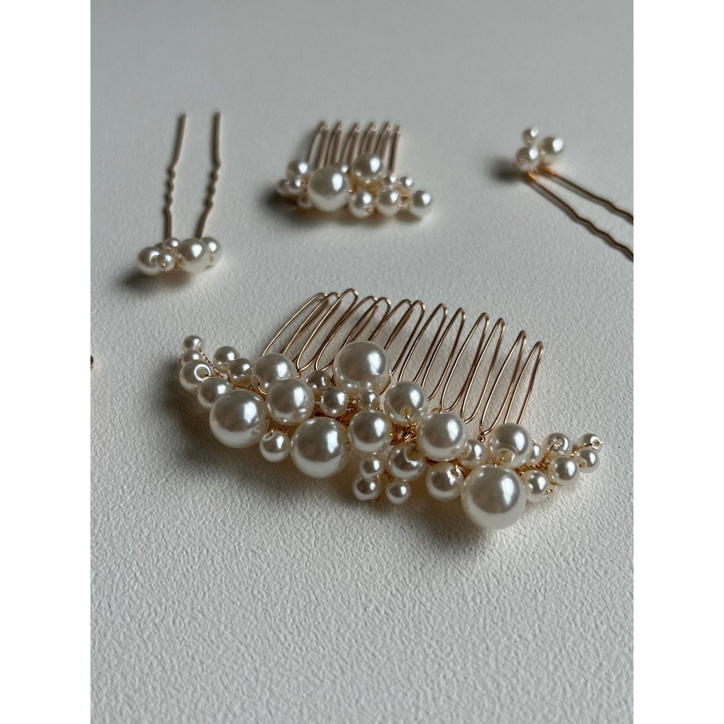 【ヘッドドレス】Audrey perl 5本セット ヘッドドレス ウェディング ブライダルアクセサリー [ AM-92 ]【結婚式 ヘアアクセサリー】