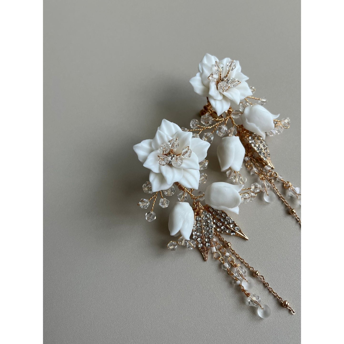 【イヤリング】Meaghan flower ウェディングアクセサリー イヤリング [ AM-94 ]【結婚式 ピアス イヤリング】
