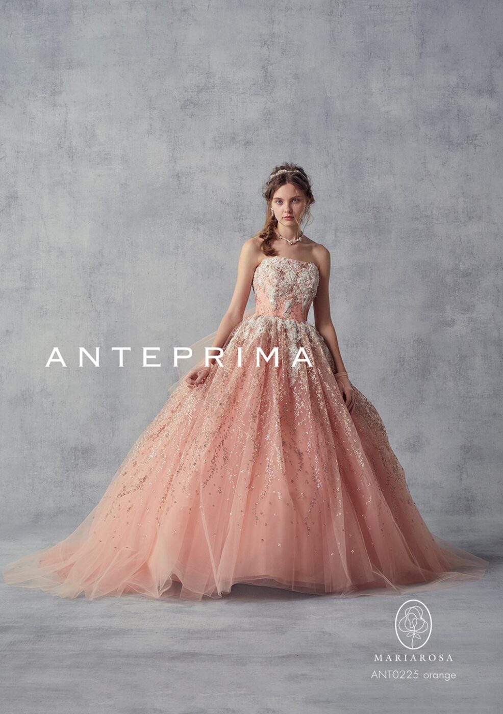 ANT0225_orange【結婚式 カラードレス レンタル】