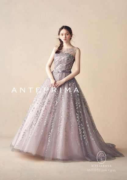 ANT0253_pink×gray【結婚式 カラードレス レンタル】