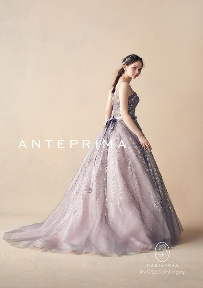 ANT0253_pink×gray【結婚式 カラードレス レンタル】