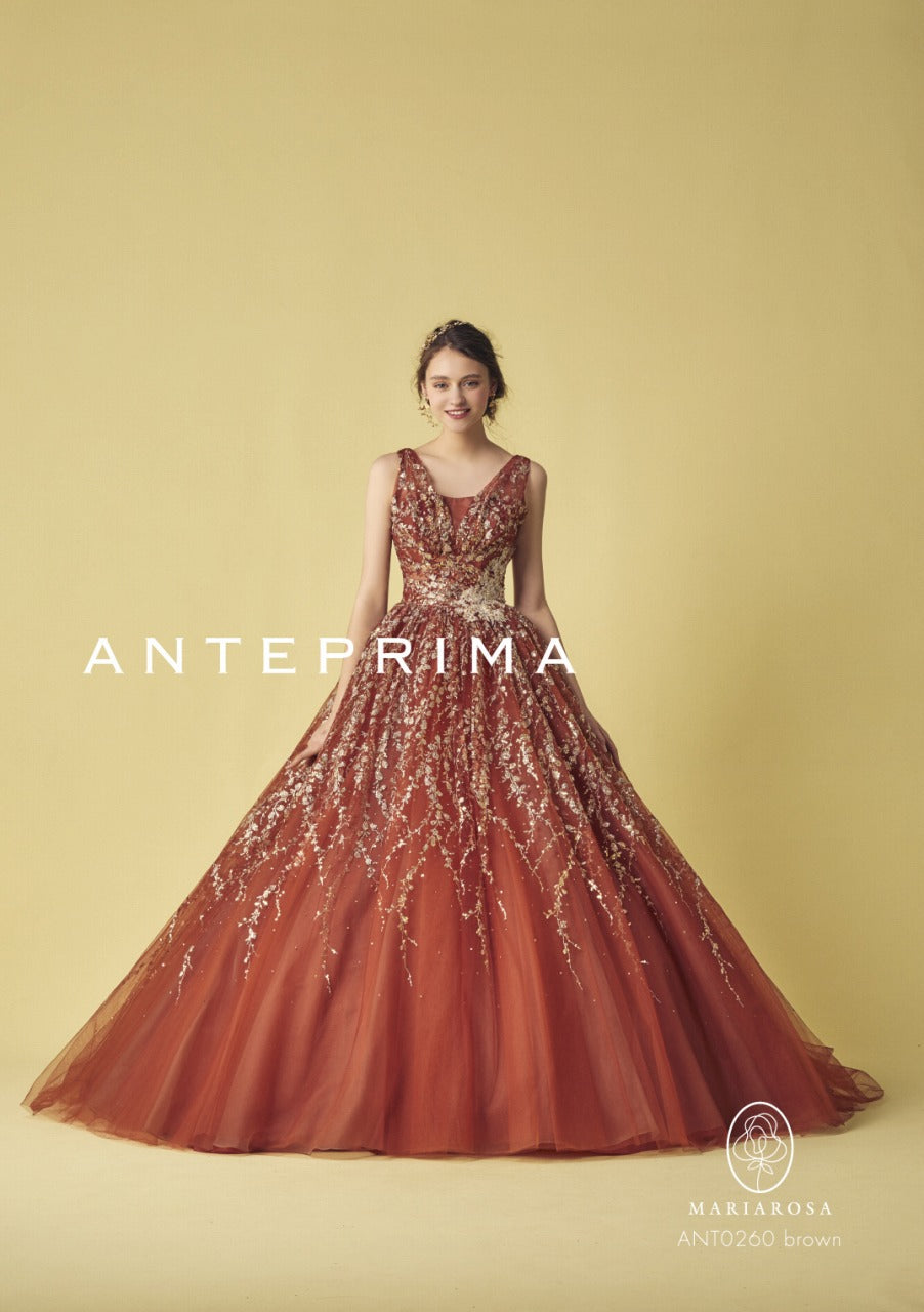 ANT0260 Brown【結婚式 カラードレス レンタル】