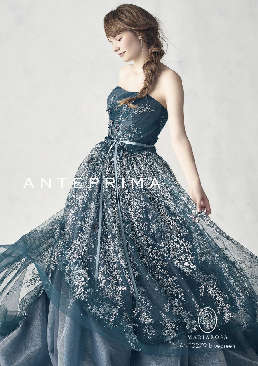 ANT0279 bluegreen【結婚式 カラードレス レンタル】