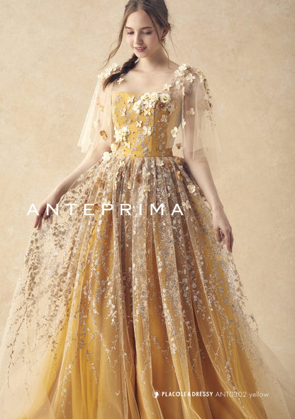 ANT0302 yellow【結婚式 カラードレス レンタル】