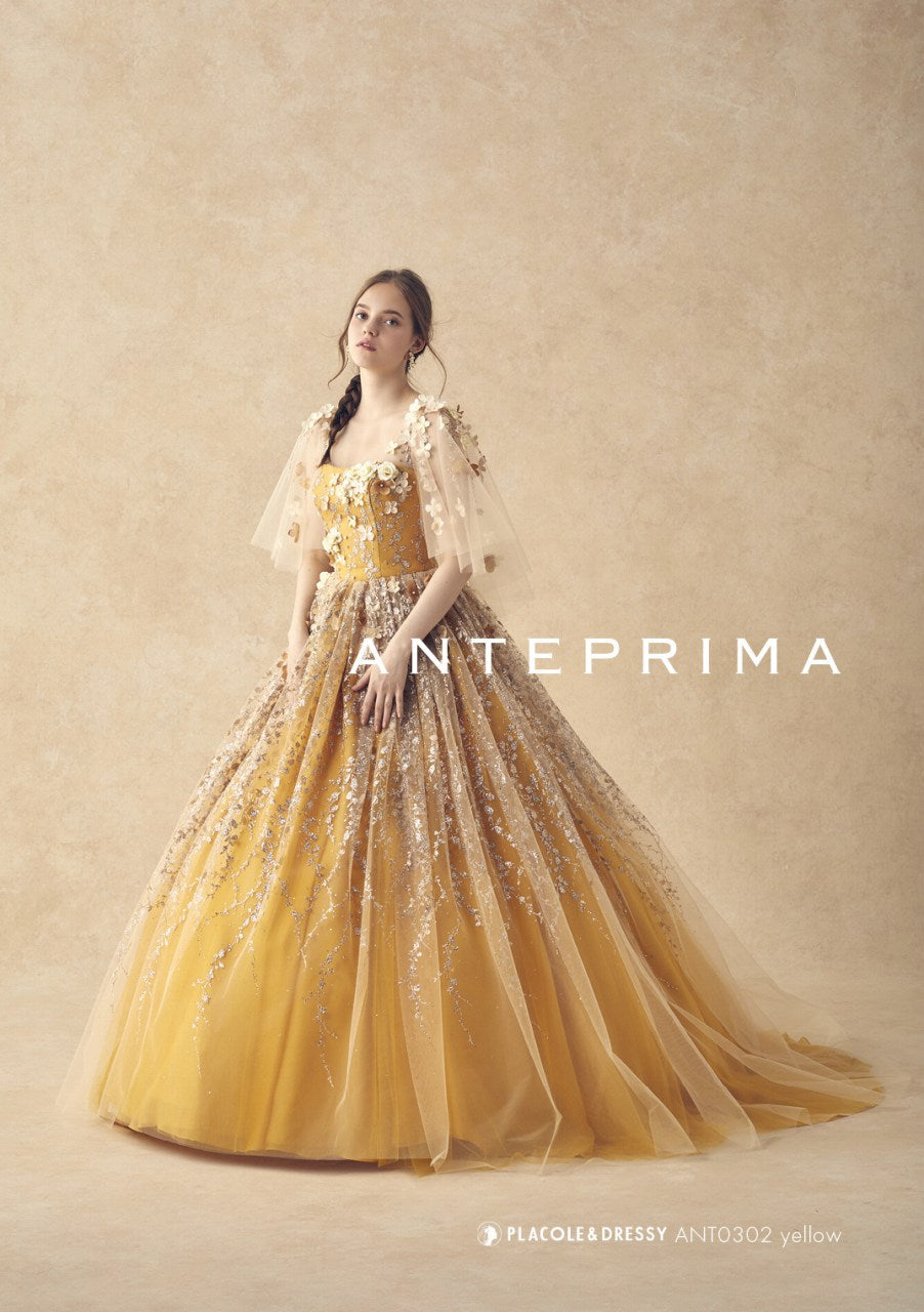 ANT0302 yellow【結婚式 カラードレス レンタル】