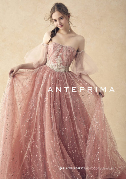 ANT0304 salmonpink【結婚式 カラードレス レンタル】