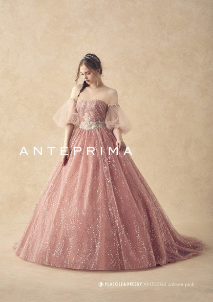 ANT0304 salmonpink【結婚式 カラードレス レンタル】