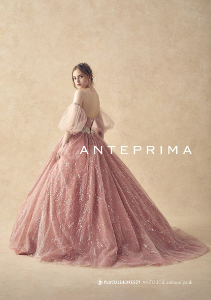 ANT0304 salmonpink【結婚式 カラードレス レンタル】