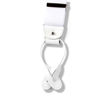 ALBERT THURSTON ( アルバートサーストン ) サスペンダー 2WAY エラスティック 無地 ホワイト 【結婚式 メンズ小物】