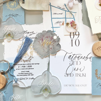 アクリルフラワー席札(オーキッド)【結婚式 ペーパー 席札】