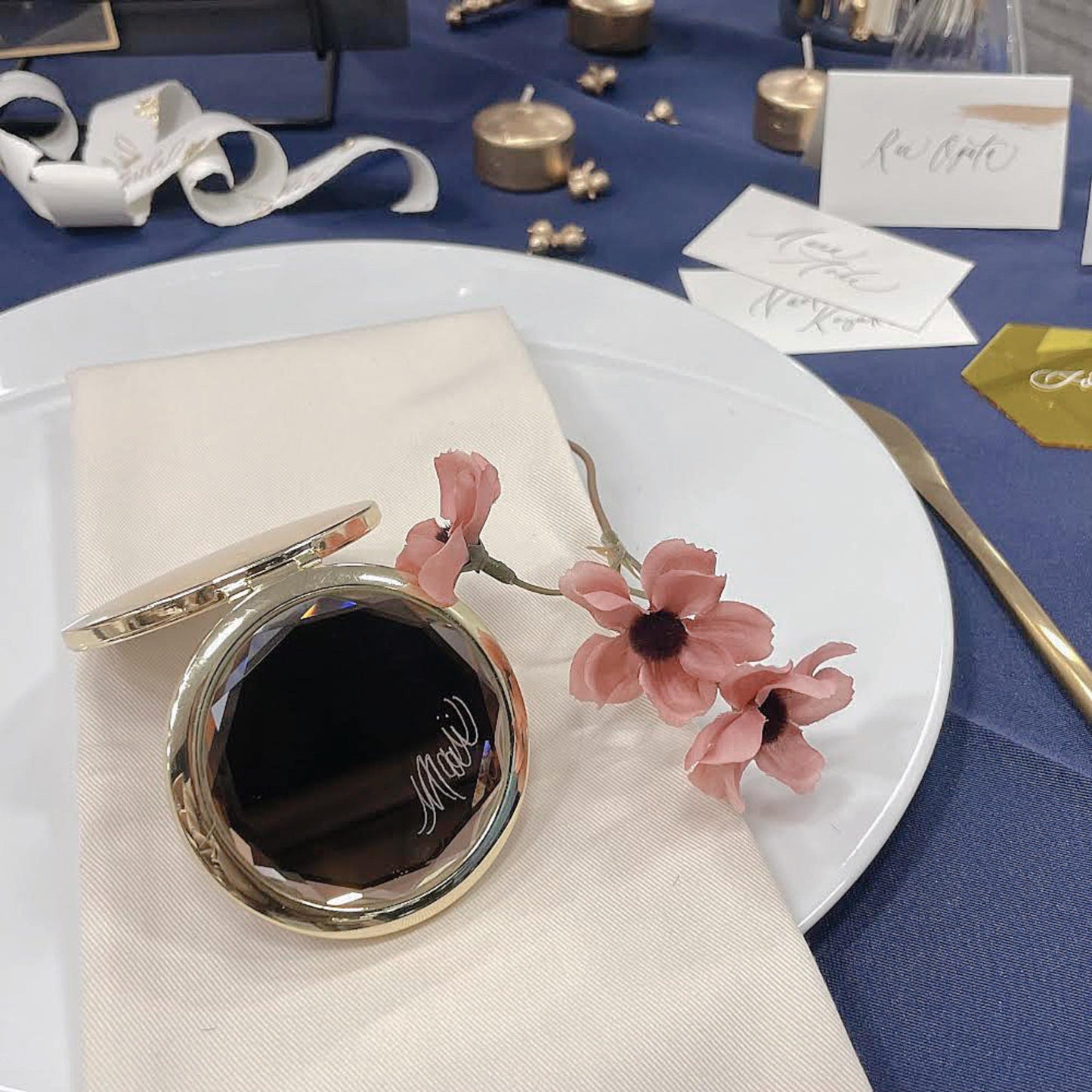 【結婚式 席札】コンパクトミラー席札【結婚式 ペーパー 席札】