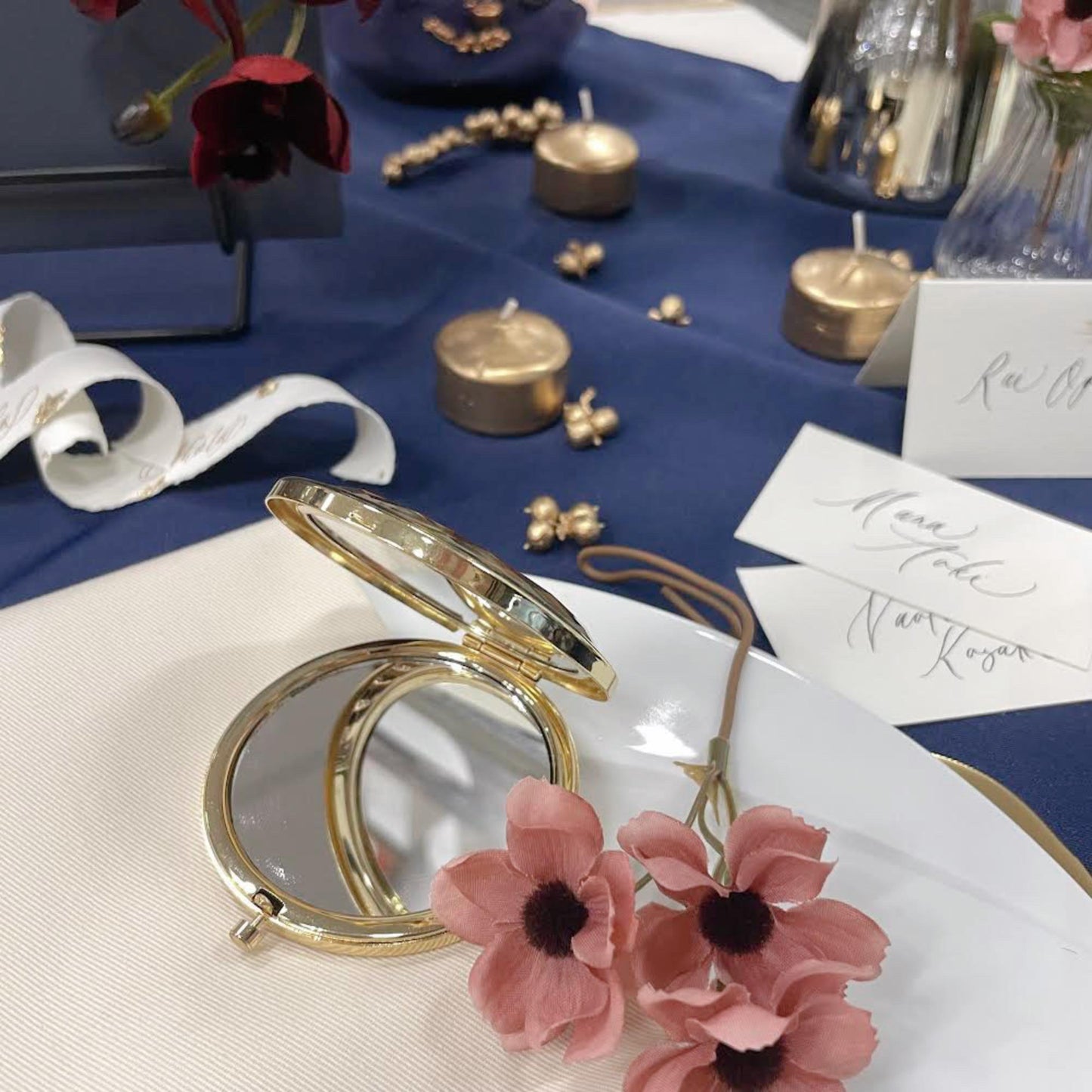 【結婚式 席札】コンパクトミラー席札【結婚式 ペーパー 席札】