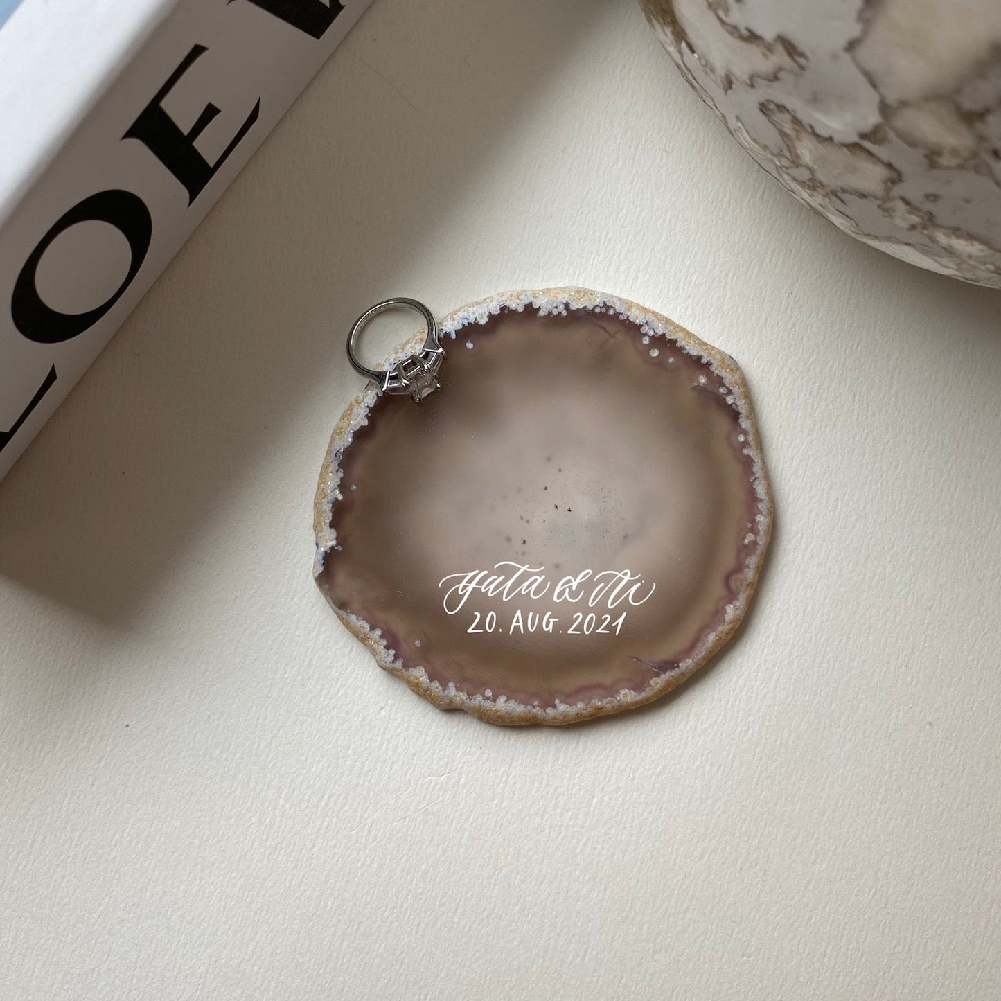 【リングプレート】アゲート(ナチュラル/ノーマル) 【結婚式 リングピロー】