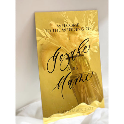 ウェルカムボード(ゴールドミラー/A3長方形) 【結婚式 ウェルカムボード オーダーメイド】