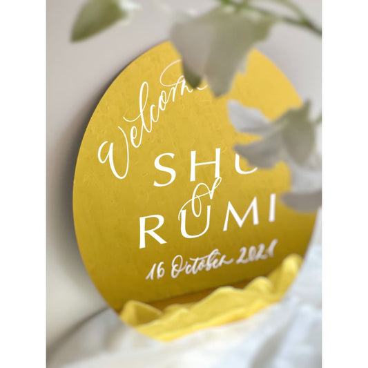 ウェルカムボード(ゴールドミラー/40cmラウンド) 【結婚式 ウェルカムボード オーダーメイド】