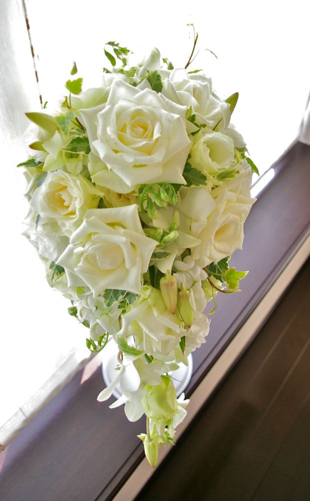 【生花】オーダーメイド/ オーバルブーケ・ティアドロップブーケ[セットプランAudrey] 【結婚式 フラワー 生花 ブーケ ブートニア オーダーメイド】