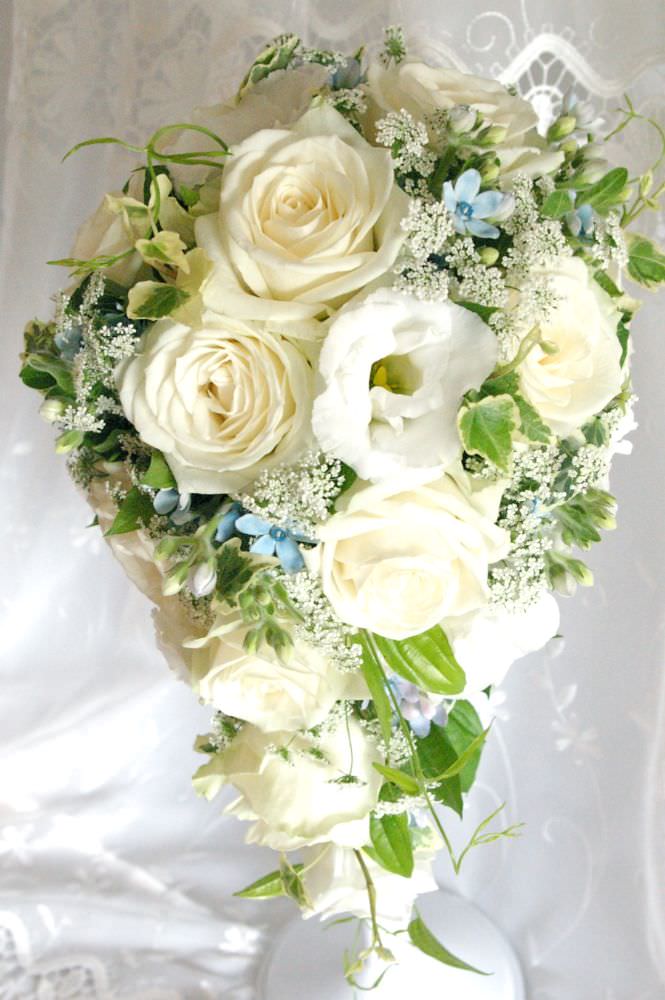 【生花】オーダーメイド/ オーバルブーケ・ティアドロップブーケ[セットプランAudrey] 【結婚式 フラワー 生花 ブーケ ブートニア オーダーメイド】