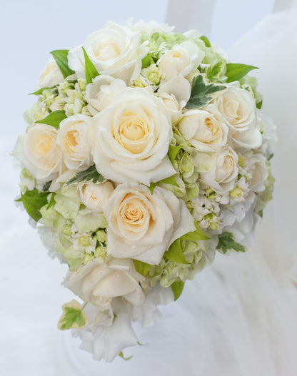 【生花】オーダーメイド/ オーバルブーケ・ティアドロップブーケ[セットプランAudrey] 【結婚式 フラワー 生花 ブーケ ブートニア オーダーメイド】