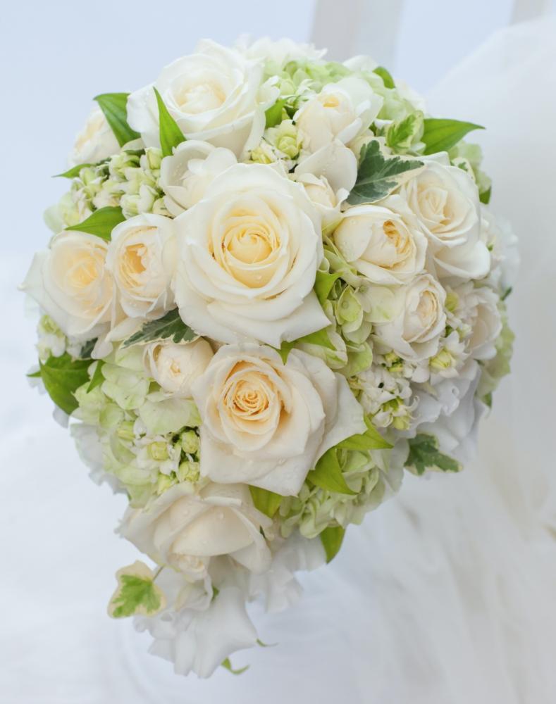 【生花】オーダーメイド/ オーバルブーケ・ティアドロップブーケ[セットプランAudrey] 【結婚式 フラワー 生花 ブーケ ブートニア オーダーメイド】