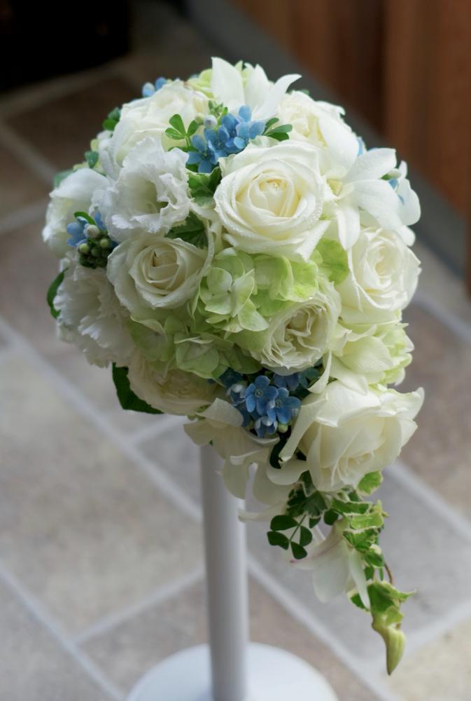 【生花】オーダーメイド/ オーバルブーケ・ティアドロップブーケ[セットプランAudrey] 【結婚式 フラワー 生花 ブーケ ブートニア オーダーメイド】