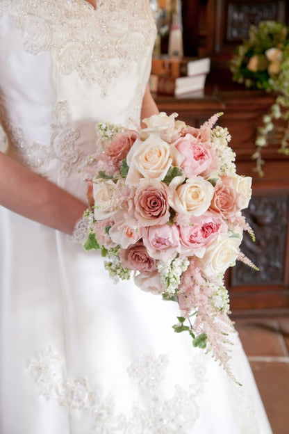 【生花】オーダーメイド/ オーバルブーケ・ティアドロップブーケ[セットプランAudrey] 【結婚式 フラワー 生花 ブーケ ブートニア オーダーメイド】