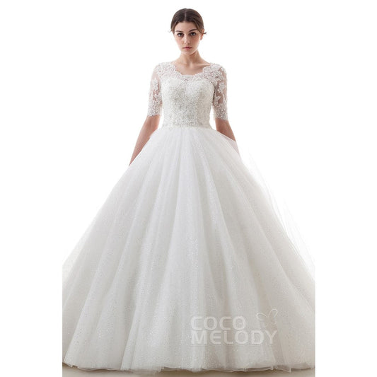 B14TB0056 アメリカチュール ラウンドネック ウェディングドレス 【ウェディングドレス オーダーメイド】